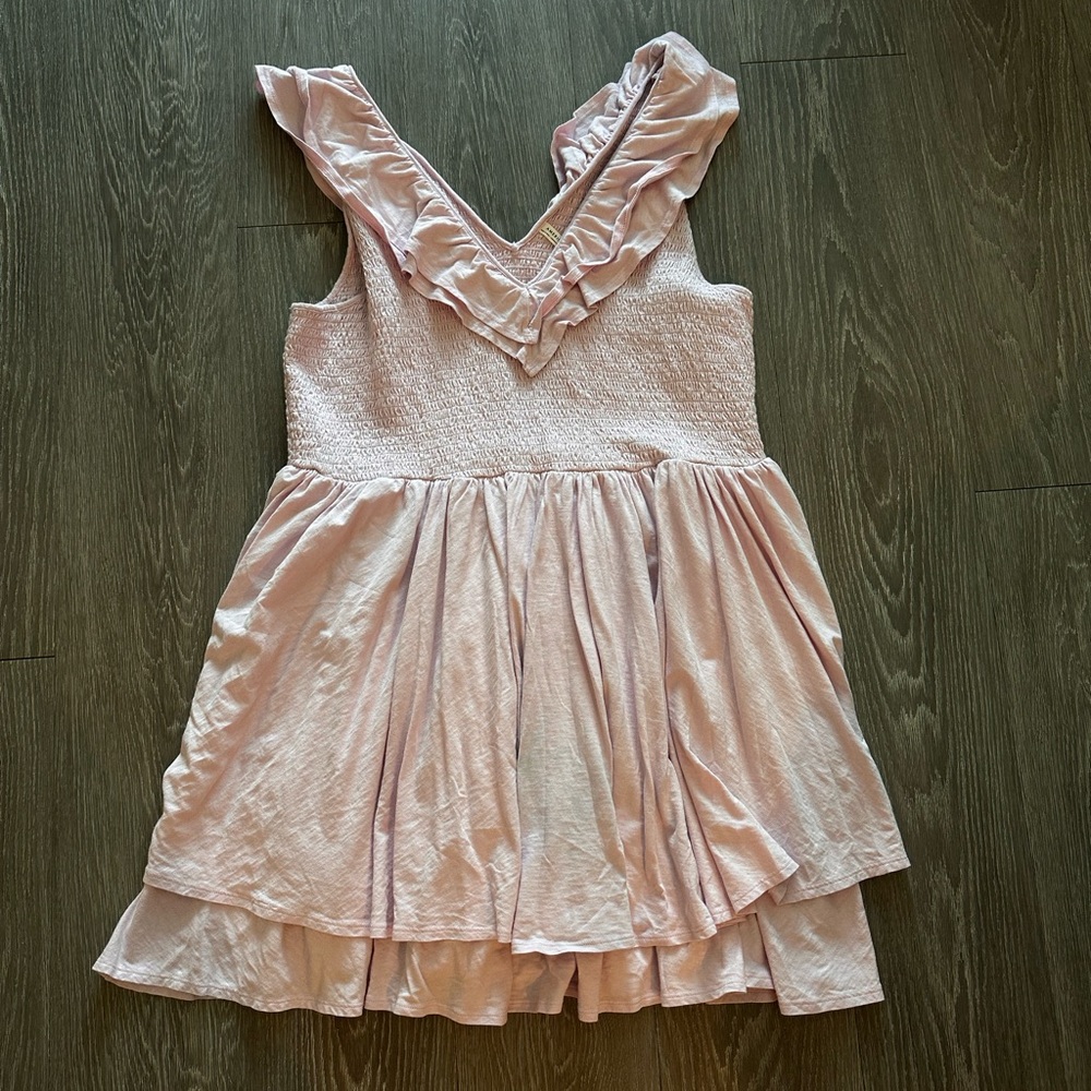 American Eagle Outfitters Light Pink Ruffled Mini Dress